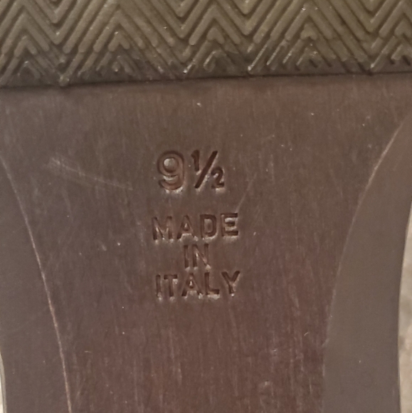 SALVATORE FERRAGAMO - size 91/2- womens wood slides leather clogs/shoes - Picture 6 of 8